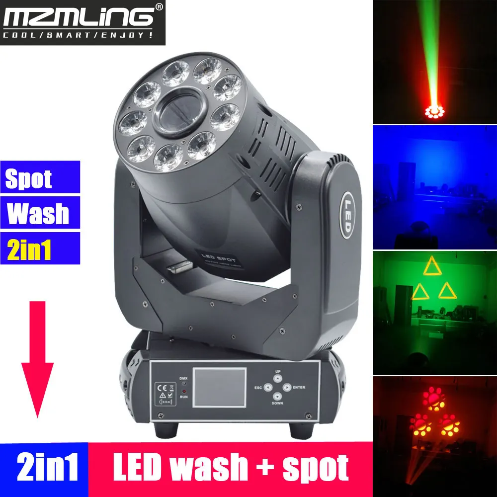 2в1 1x75w Светодиодный точечный + 9x12 Вт моющийся светильник DMX512 подвижный головной