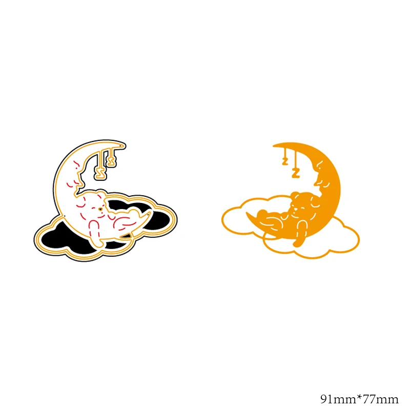 

Puppy sleeping on the moon cutting mold DIY scrapbook album decoration supplies clear stamp mold paper card