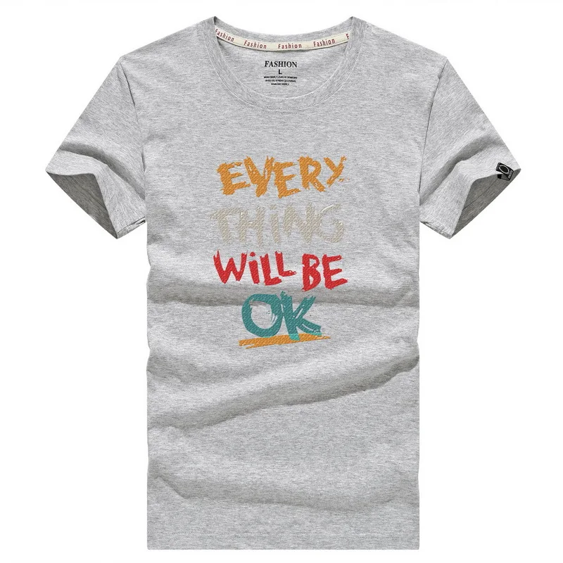 Футболка мужская с круглым вырезом тенниска из 100% хлопка крутая повседневная