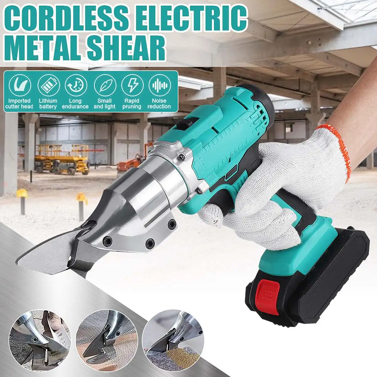 

Electric Cordless Iron Scissors Metal Cutting Tools Iron Shear Cordless Sheet Shears Carbon Steel Cutter with 2 Li-on Battery