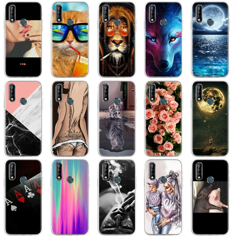 

For Oukitel C11 C12 C13 C21 Pro C8 Case Marble Crack TPU Painted Back Cover For Oukitel C21 C 21 Pro 6.4 inch Soft Silicon Coque