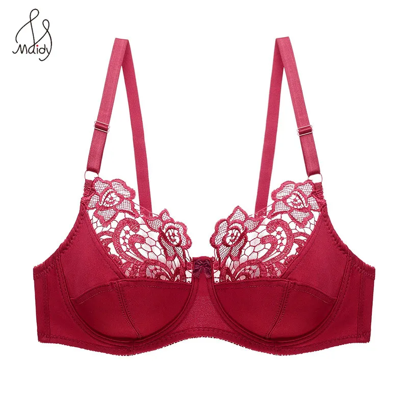 Женский ультратонкий бюстгальтер Maidy без подкладки размера плюс с вышивкой