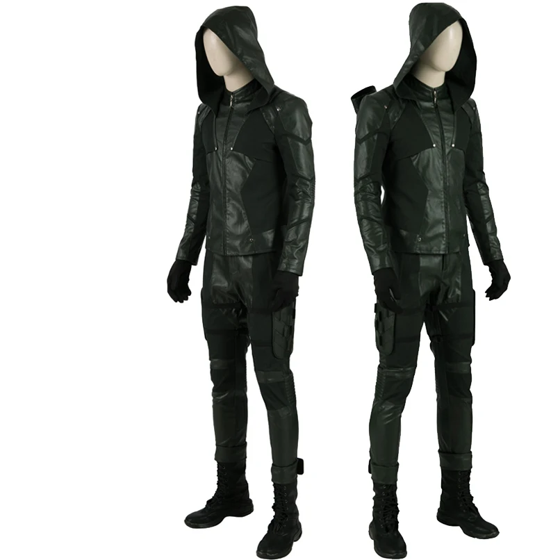 

Adult Men Superheroes Arrow Season 8 Oliver Clothes Cosplay Costume Outfit Halloween Party Full Props Suit