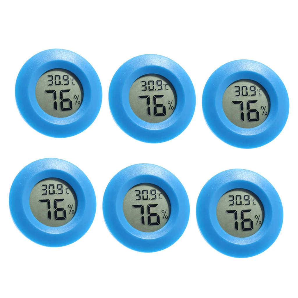 

6pcs Reptile Thermometer Humidity Hygrometer Blue Reptile Lizards Supplies