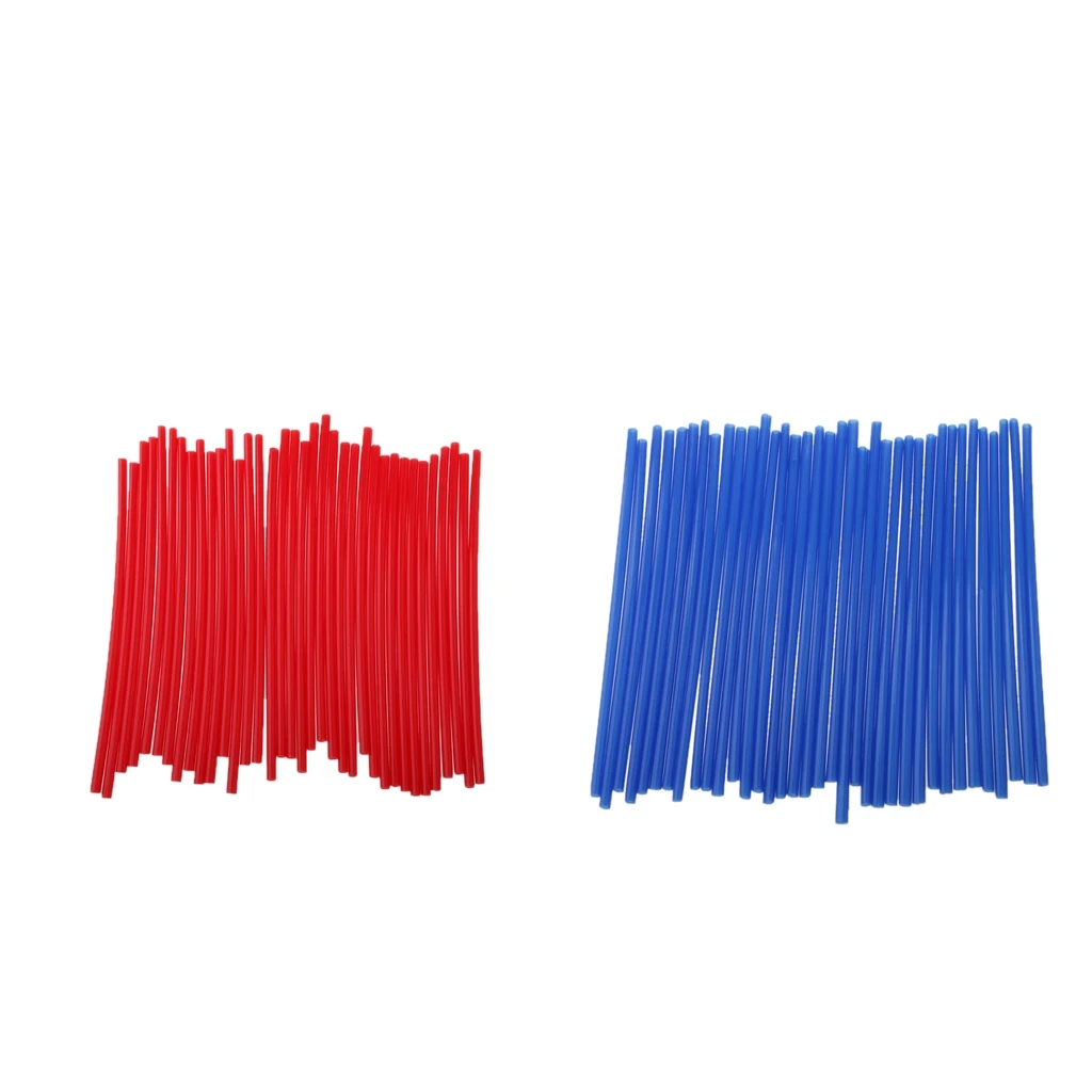 72 шт. синий и красный комплект мотоцикл улица велосипед колесо спицы обмотки кожи