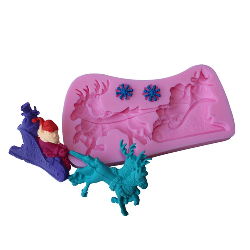 3D Санта Клаус Снежинка Лось мыло силиконовая форма для ручной работы Силиконовый
