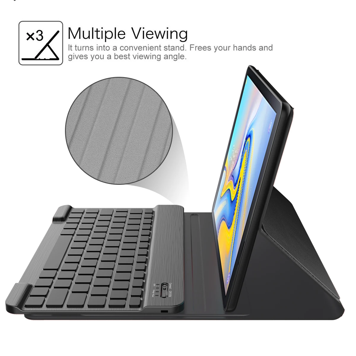 Противоскользящий черный кожаный чехол для планшета защитный Samsung Galaxy Tab A 10 5 T595