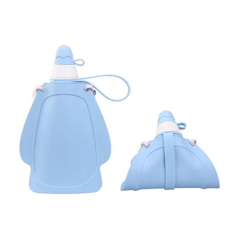 350ml Eco Friendly Foldable Cartoon Baby Water Feeding Bag Cups Travel Drink Bottle Safe for Kids bottle