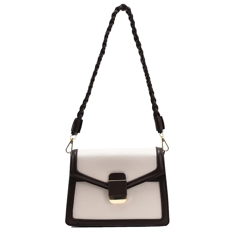 

Contrast color Square Armpit bag 2020 Fashion New High quality PU Leather Women's Designer Handbag Chain Shoulder Messenger Bag