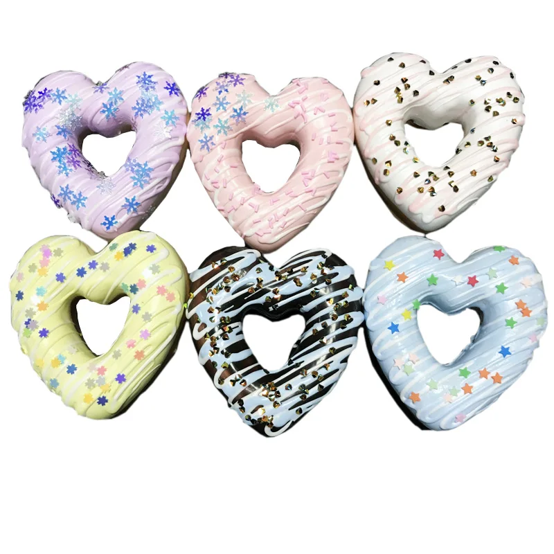 6PCS Heart 6 шт., искусственное пирожное, имитация еды, магнитная паста для холодильника, торт, украшение для дома, дисплей, свадебное украшение, День святого Валентина - Цвет: 6PCS Heart