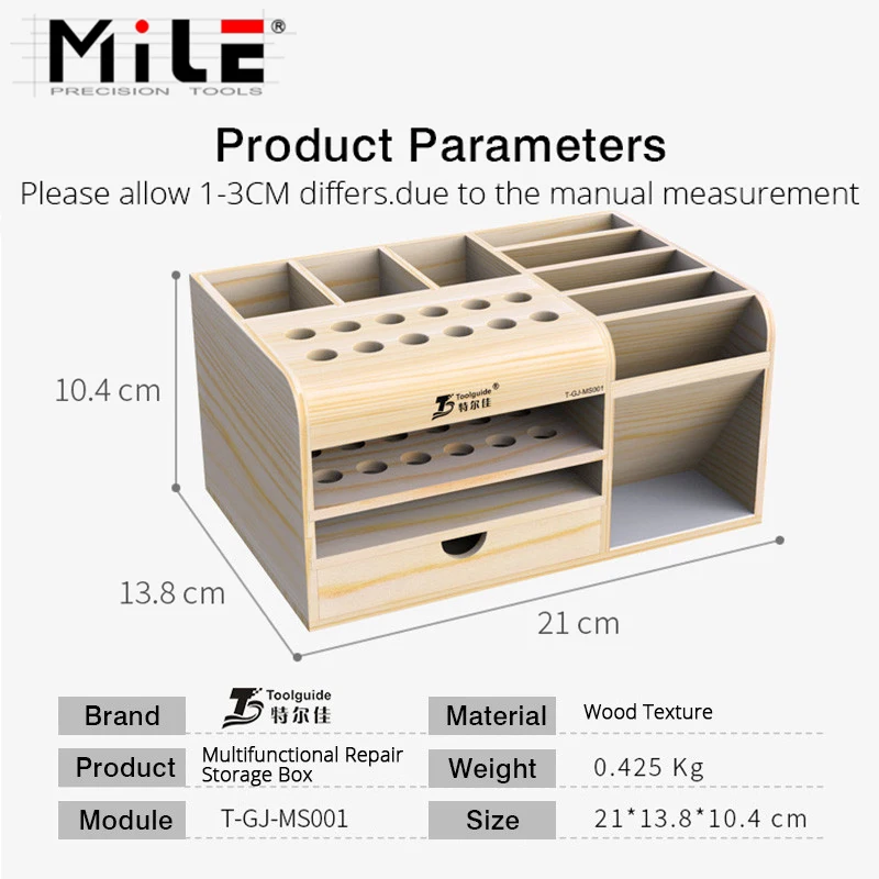 mile multifunctional wooden storage box mobile phone repair desktop storage screwdriver tweezer magnetic holder parts box tool free global shipping