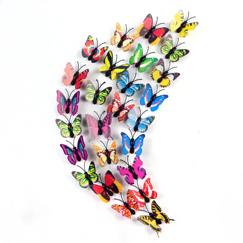 10 шт./компл. 3D Магнит бабочка на холодильник украшение стены стикеры ПВХ бабочки