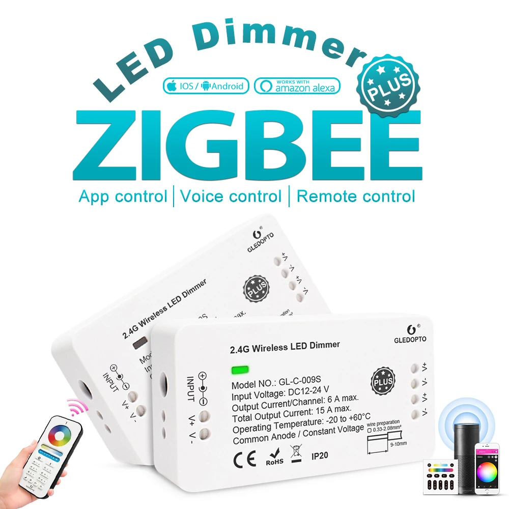 Светодиодный диммер ZigBee Plus 12 24 В 2 4G Wi Fi Радиочастотный пульт дистанционного