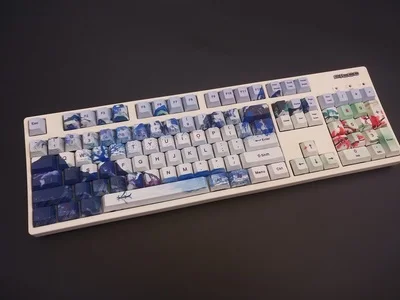 1 комплект 60/87/104 ключи Yanyu(Jiangnan) PBT сублимационный Шапки белая освещенная контржурным светом механическая клавиатура Шапки для MX Переключатель