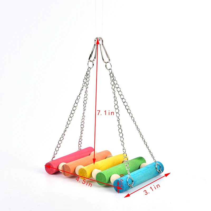 

Bird Hanging Swing Toys Wood Parrot Parakeet Perches Finches Pets Accessories