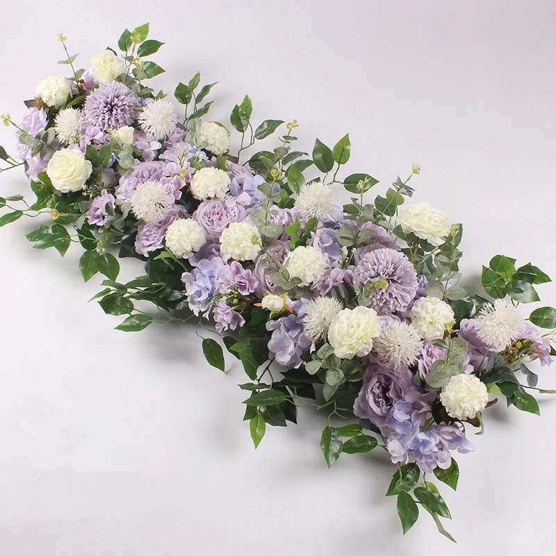 

50/100CM DIY Wedding Flower Wall Arrangement Supplies Silk Peonies Rose Artificial Flower Row Decor Wedding Iron Arch Backdrop