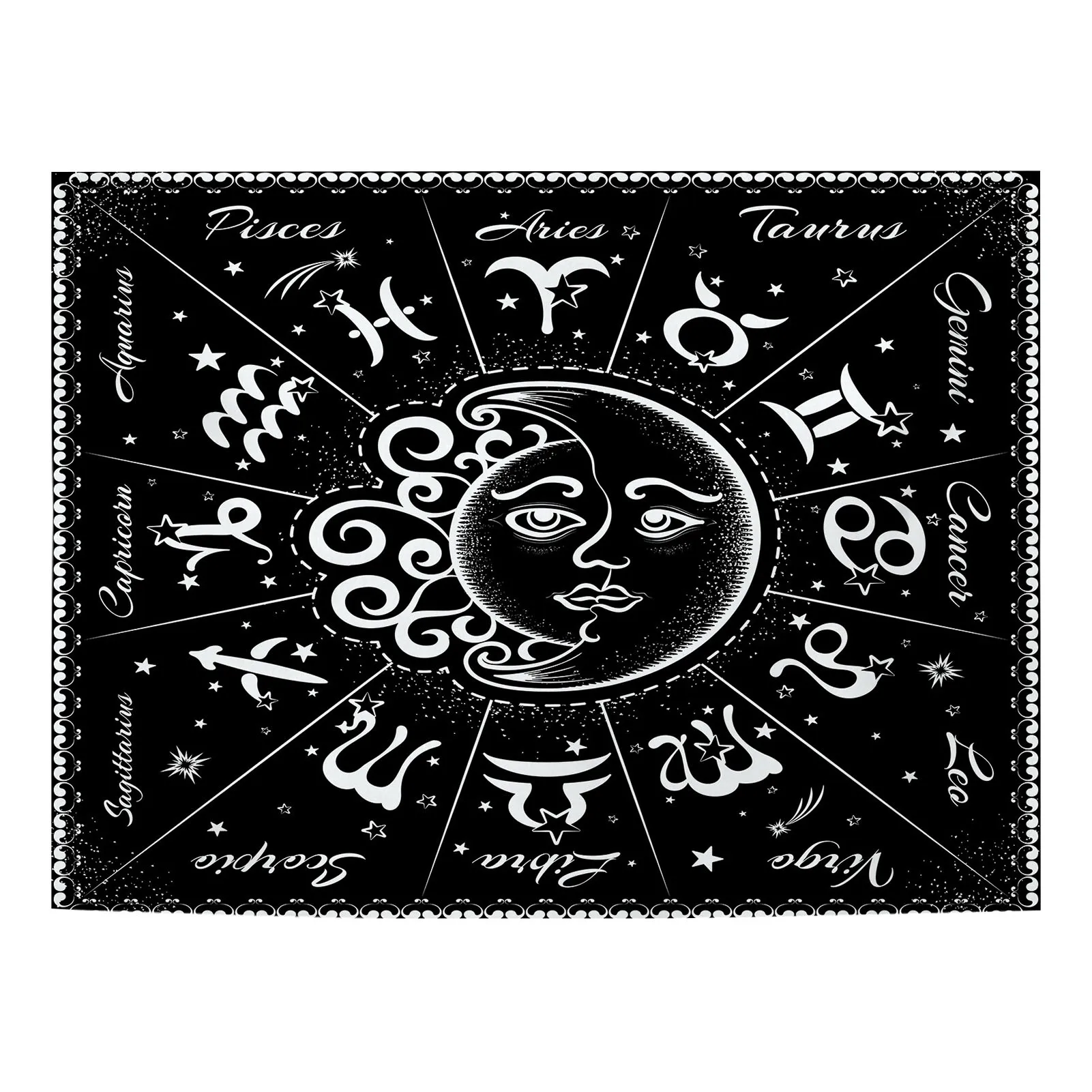 

Гобелен 150x150 см, белые, черные, солнце, луна, мандала, таро, гобелены, настенная подвеска, небесный хиппи, Настенный Ковер, ковры, украшение для...