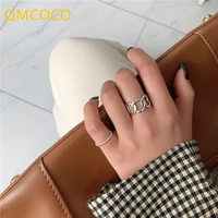 qmcoco fashion retro rings for women vintage handmade cross twining party accessories silver color fashion jewelry gifts