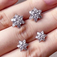 flower design moissanite studs earrings for women 0 5 1 0 carat diamond earrings 14k white gold plated s925 sterling silver