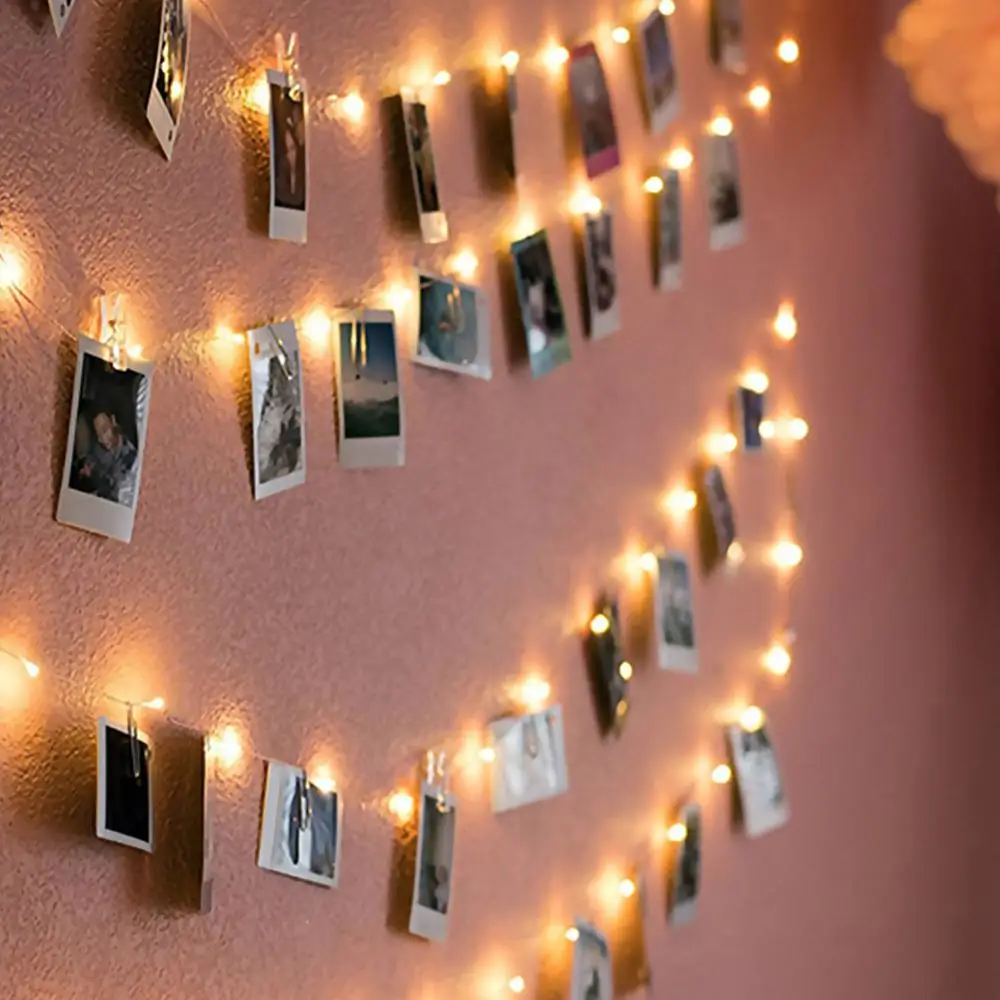 100 светодиодных фотогирлянд OurWarm сделай сам с зажимом 10 м сказочные огни для