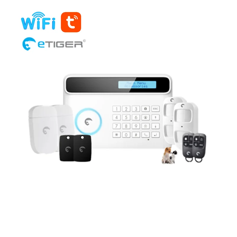Free Shipping Tuya Etiger S4 Plus Wifi GSM Alarm System Security Home Alarm With 32 Wireless Zone Control by Smart Life App