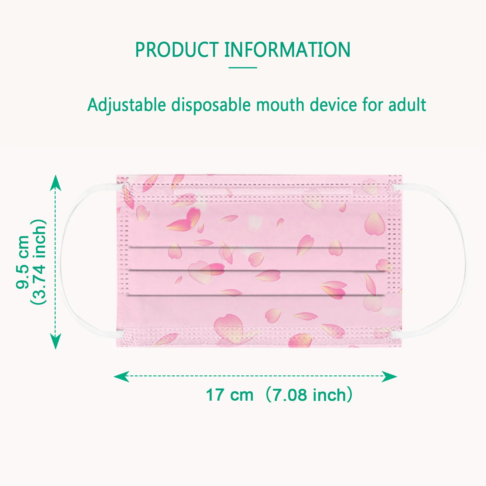 

Mascarillas Floral Disposable 3-layer Mask Pink Filters Face Masks Adult Mascara Mouth Mask Mouth Caps Masque Rose 10-20pc