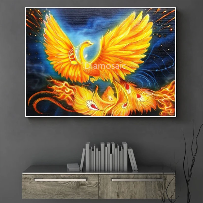 Алмазная вышивка сделай сам Набор для вышивки крестиком с изображением Феникса