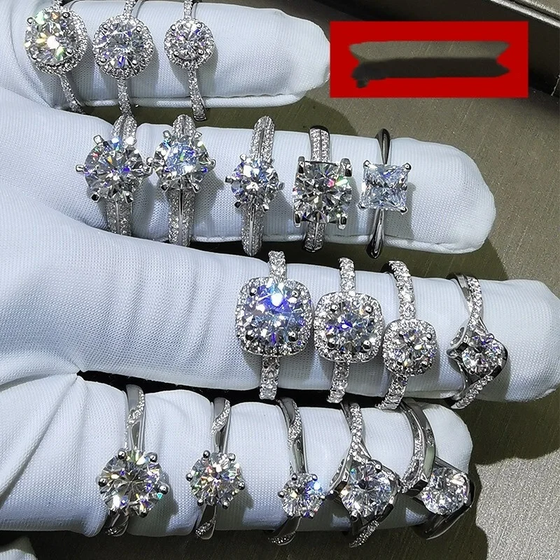 

S925 Rings For Women Cubic Zirconia Charms Bridal Wedding Engagement White Gold Color Ring Drop Shipping