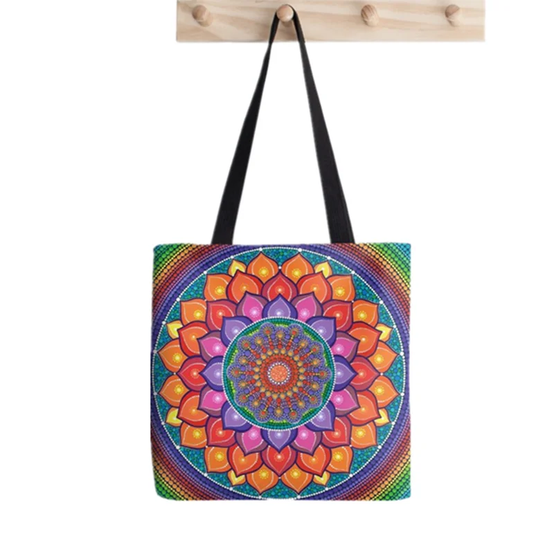 

2021 Shopper merald forest mushrooms Printed Tote Bag women Harajuku shopper handbag girl Shoulder shopping bag Lady Canvas Bag