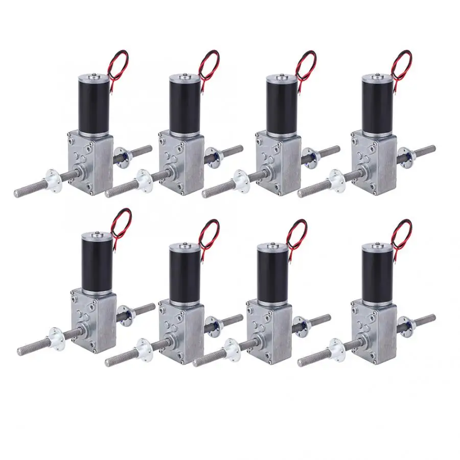 24V червячный мотор-редуктор с двойным валом металлический редукционный ящик