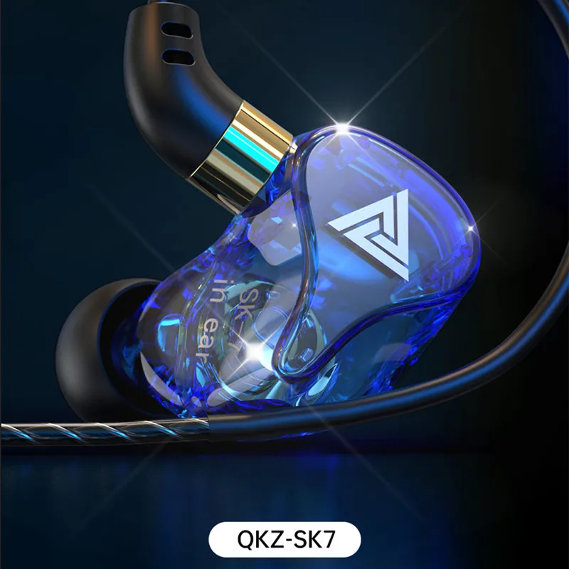

QKZ SK7 Wired Headphones Stereo HiFi Earphone Sport Running Music Headset Gamer Super Bass Copper Driver Earbuds fone de ouvido