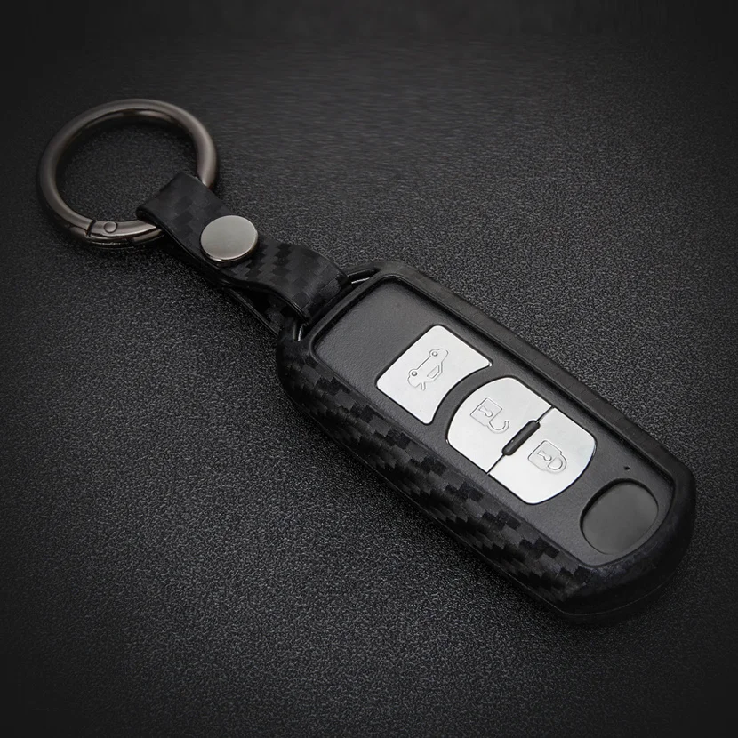 Чехол для автомобильного ключа из углеродного волокна чехол брелок Mazda CX3 CX5 CX9 CX7