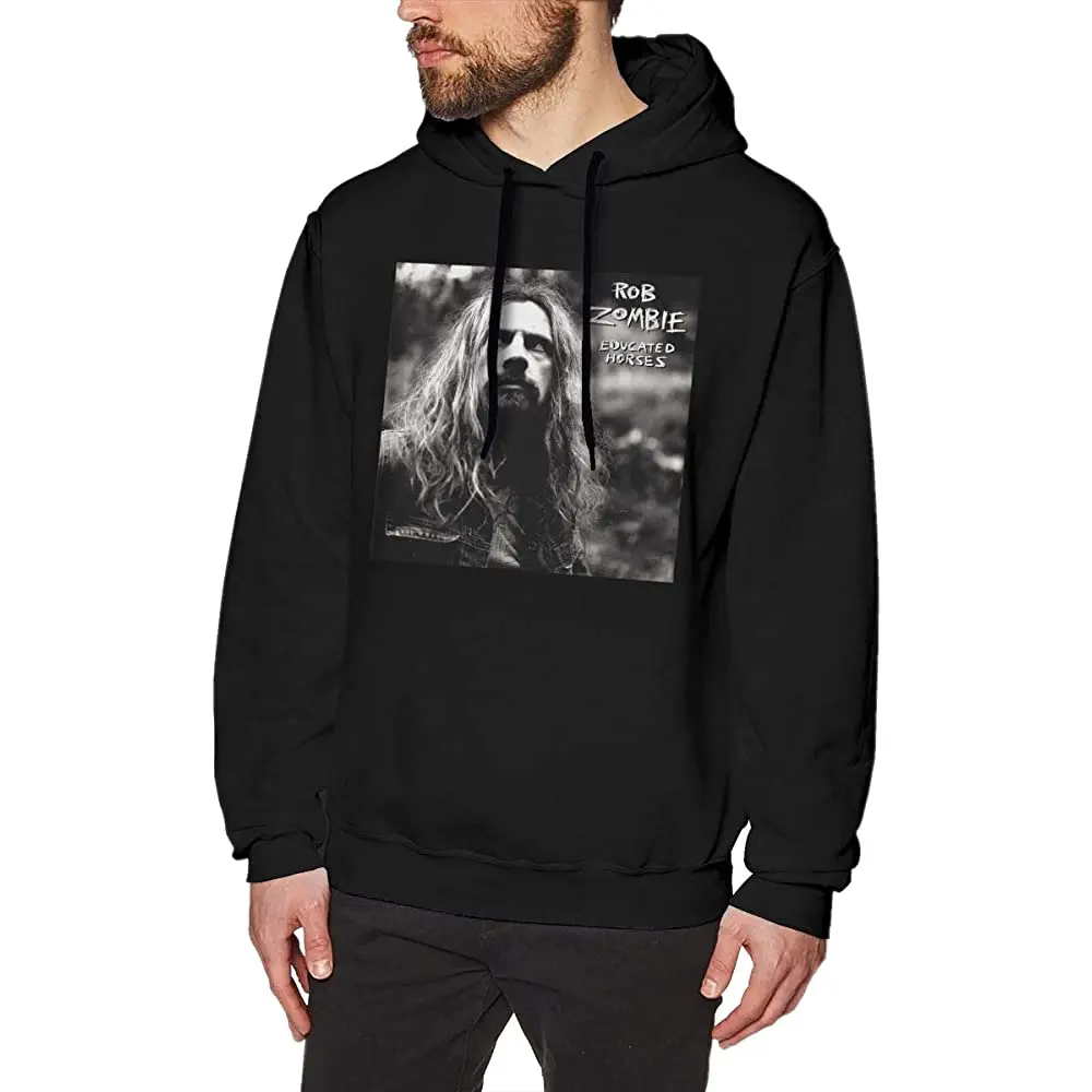

Rob Zombie Educated Horses Men Long Sleeve Hoodie Sweatshirt Casual Pullover Sweater