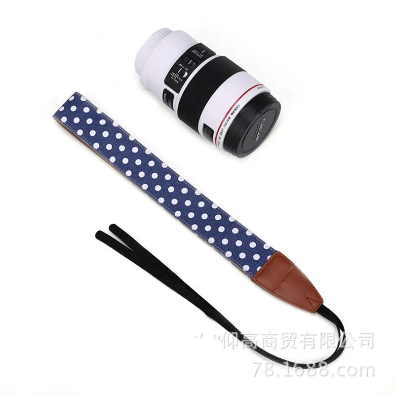 Синий винтажный наплечный Ретро ремень в горошек ремешок для камеры шейный фото