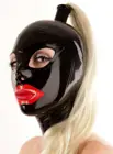 Женская латексная маска с париками и с отделкой, маска для Хэллоуина