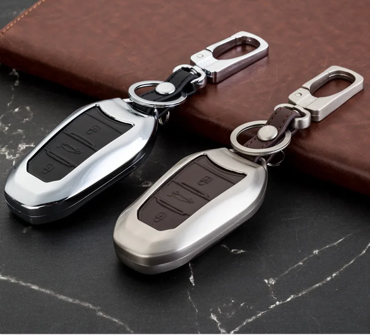 Чехол из цинкового сплава и кожи для автомобильного ключа чехол Peugeot 3008 5008 408 2008 308