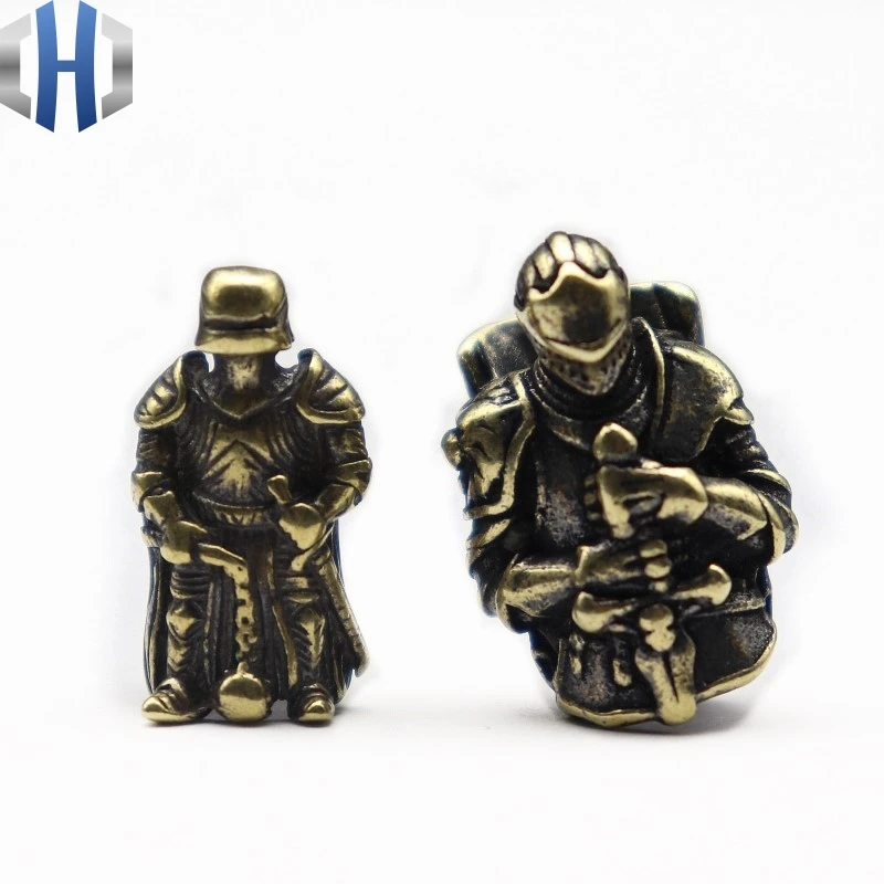 EDC DIY нож бусины подвеска винтажный цвет латунь уличные инструменты Armour Knight бусы