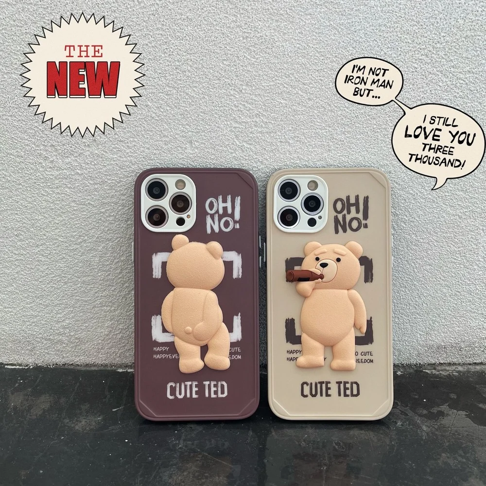 

Cute Cartoon Ted Bear for Huawei P30 Pro P40 Pro Mate 30 Nova 5 6 Phone Cover