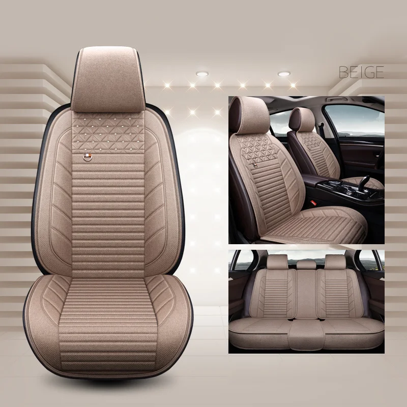 Beige Автомобильные чехлы для сидений автомобиля, аксессуары для салона Nissan Patrol Y61 Primera P12 Qashqai J10 J11 Serena Teana J31 J32 - Название цвета: Beige