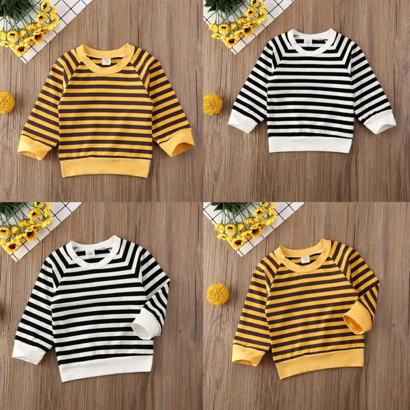 Милые зимние топы для новорожденных верхняя одежда маленьких девочек полосатые