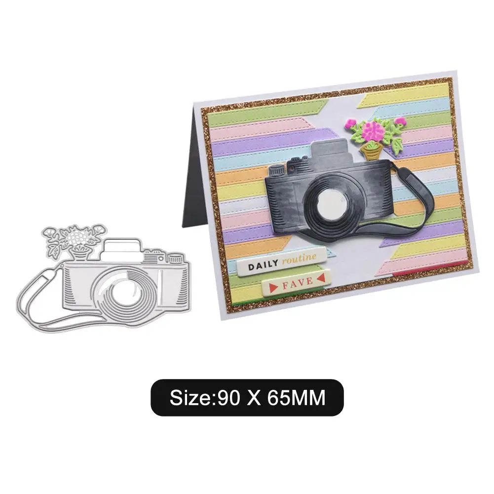 Adeeing Хэллоуин камера шаблон из углеродистой стали режущие штампы DIY скрапбук фон