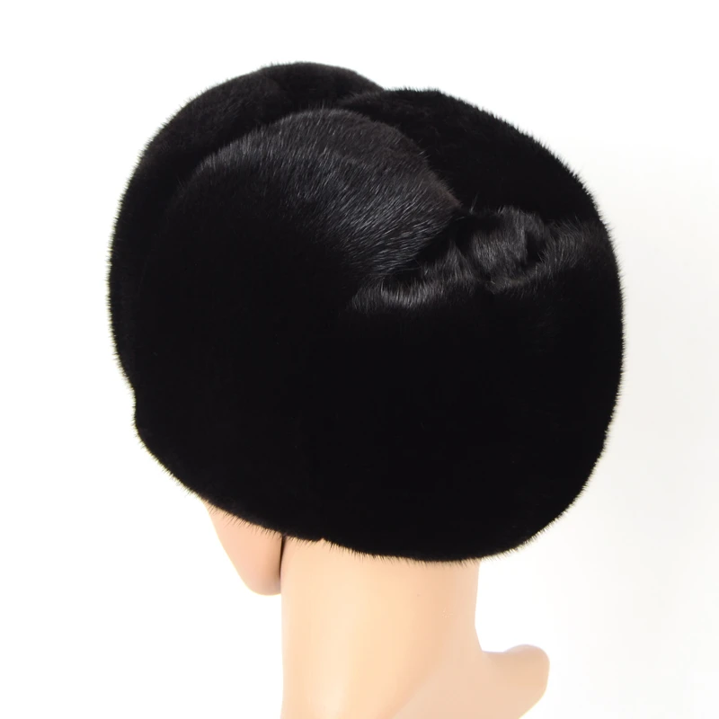 Hats Fur Mink Black Men's Hats Autumn-winter Mink Fur Casual Hat Mink Hat Real Fur 2020 New Cap For Man