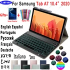Чехол с клавиатурой с подсветкой для Samsung Galaxy Tab A7 10,4 2020, 7 цветов, клавиатура с SM-T500, английский, русский, испанский, арабский, SM-T505