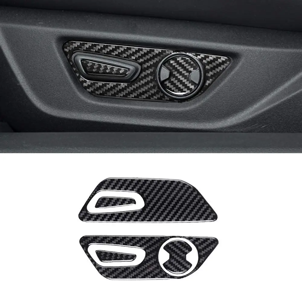 

Совместим с наклейкой, кнопки регулировки сиденья из углеродного волокна, аксессуары для Ford Mustang 2015 2016 2017 2018 2019 2020