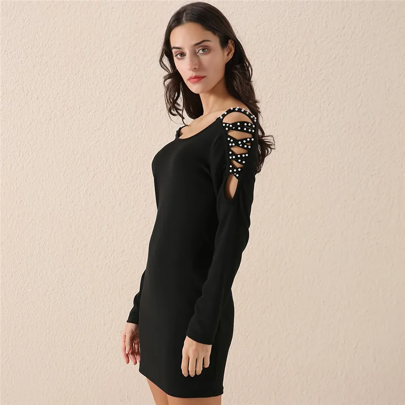 Женское винтажное весеннее платье с бусинами и стрейчевое тонкое длинным