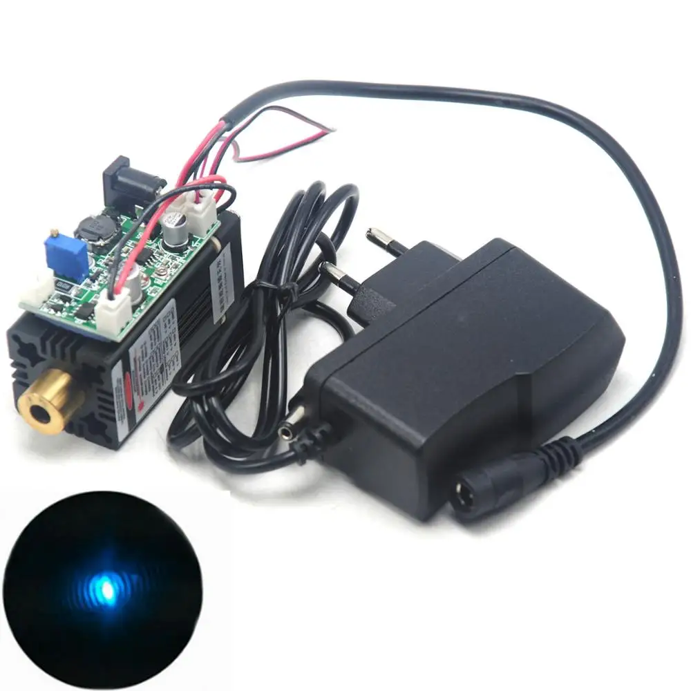 

Focusable 488nm 60mW Dot Cyan-Blue Ray Laser Module Head w/12V Adapter & Fan