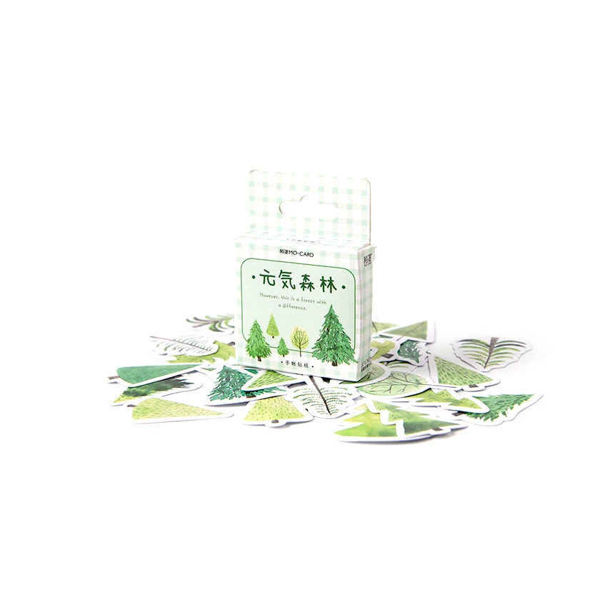 

45pcs/pack Kawaii Diary Handmade Adhesive Paper Planner Scrapbooking Stickers Stationery Yuan Qi Forest Boxed Sticker