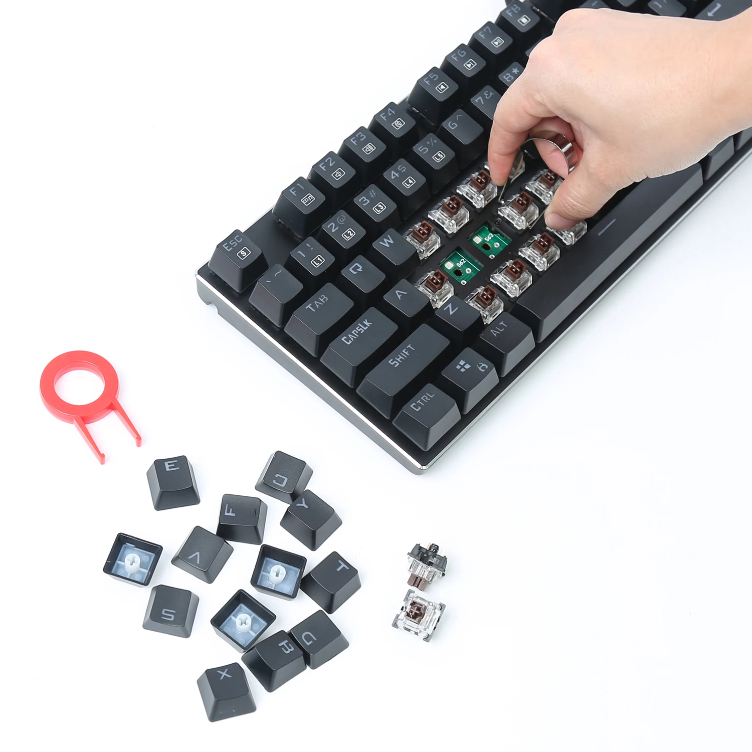 Z88 механическая клавиатура без ключа с RGB подсветкой коричневые переключатели алюминиевые компактные 81 клавиши геймерская клавиатура для игрового набора
