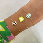 LW 2021 новый пользовательский эмалевый инициальный браслет с цирконом персонализированные браслеты с буквами милые женские ювелирные изделия подарок
