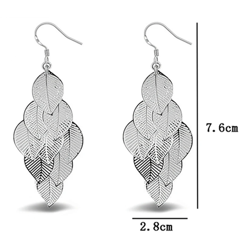 Филигранные выдалбливают листья кластер модная люстра Висячие серьги модный